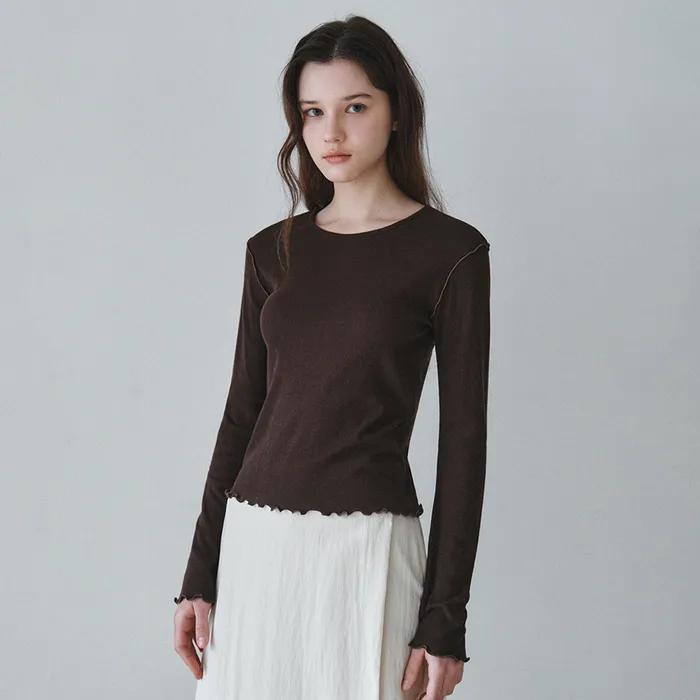 [수정PICK]Soft Wave Crop T-Shirt_DARK BROWN(W26TP12)