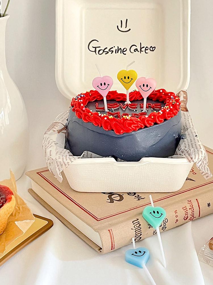 러브러브 미니 하트초 스마일 생일초 5P세트