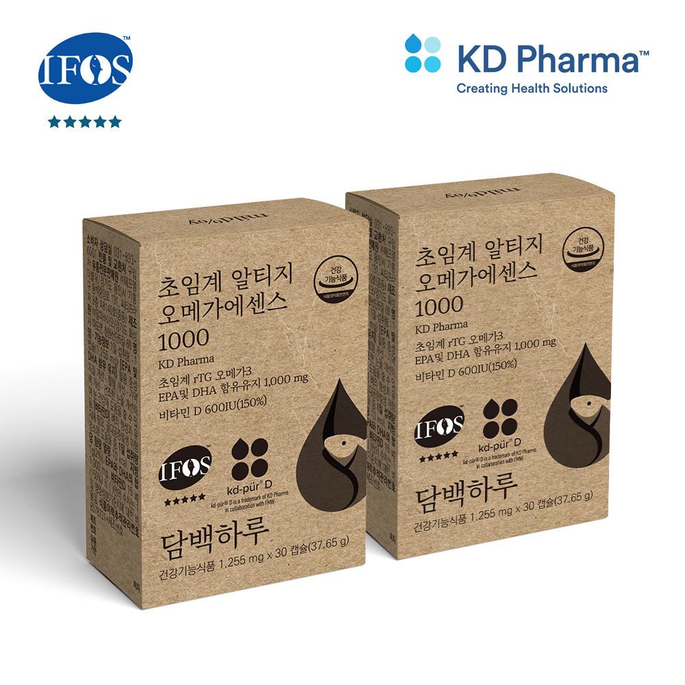 담백하루 초임계 알티지 오메가3 1000 60캡슐 2개월 2박스 비타민D600IU 에센스 [원산지:상세설명에 표시]
