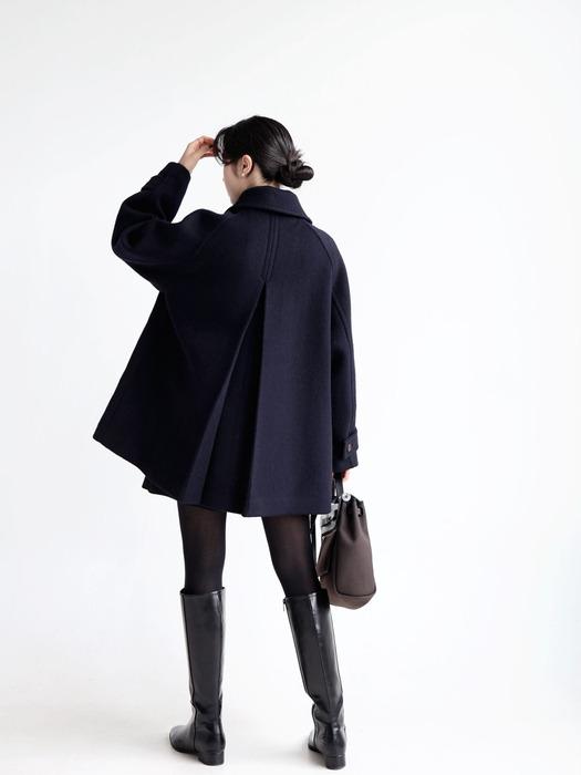 [단독] 알파카 하프 코트 [navy]