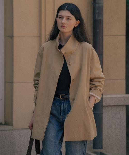 High neck trench coat TIFA01CT02_Beige