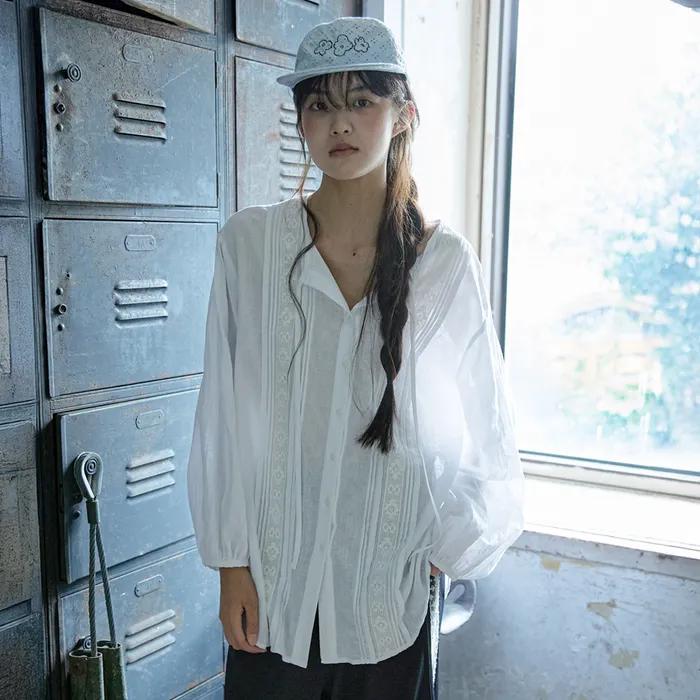 [13th] Linen Sunveil Blouse_White