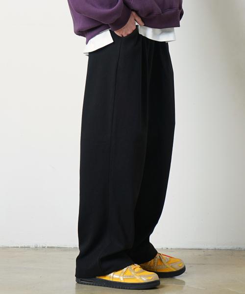 [여름 or 기모 or 사계절 원단 선택] 원턱 와이드 스웨트팬츠 블랙