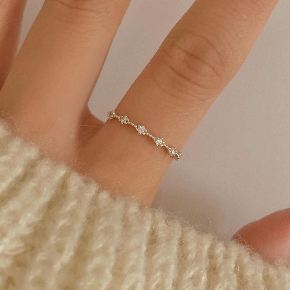 925 실버 눈꽃 레이어드 반지