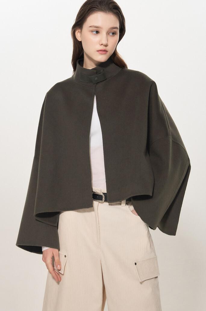 [TIME] 캐시미어 블렌드 핸드메이드 케이프 자켓