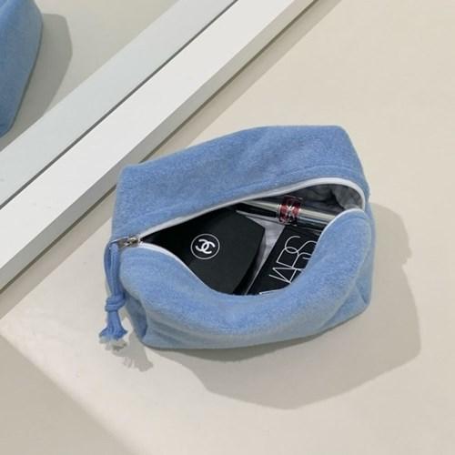 Argent square pouch - terry blue
