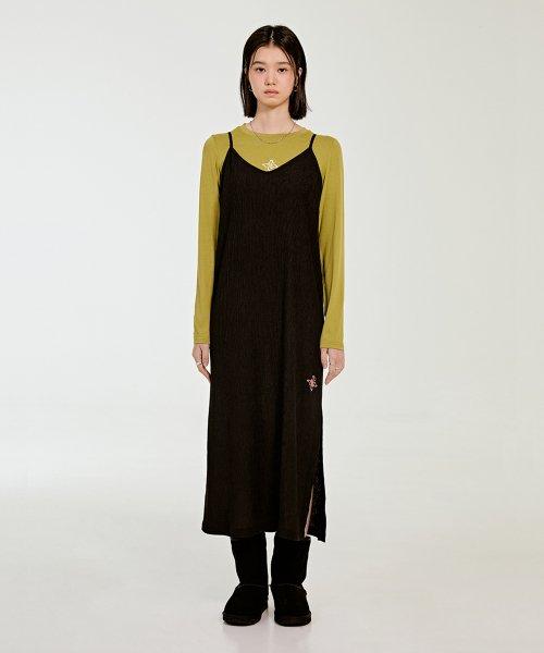 SIGNATURE NEEDLE POINT DRESS_BLACK