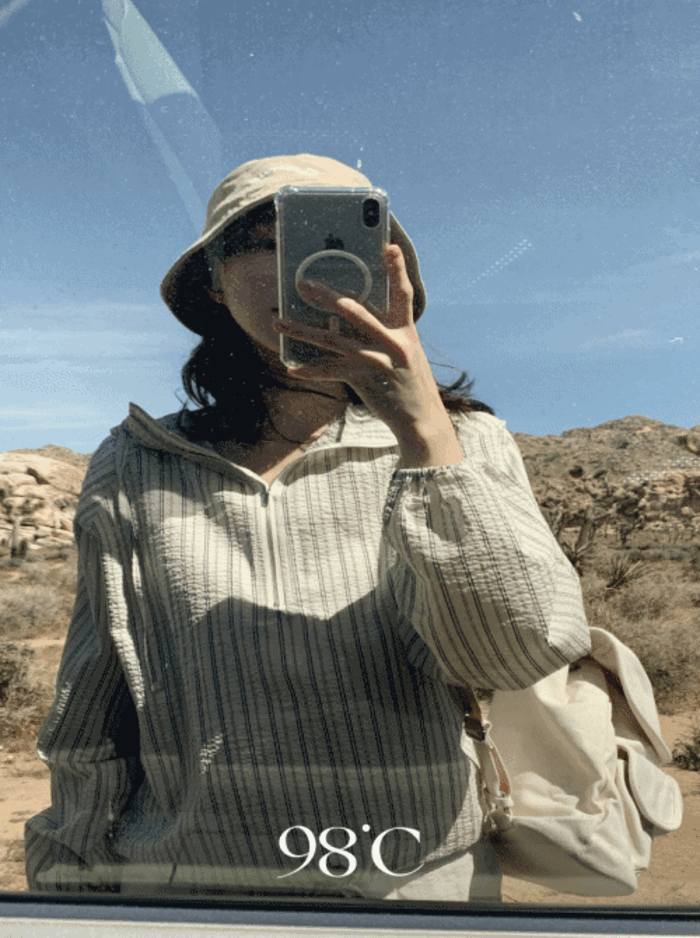 여름신상10%🎁[98project] 비치 시어서커 아노락 후드셔츠 - 3 color