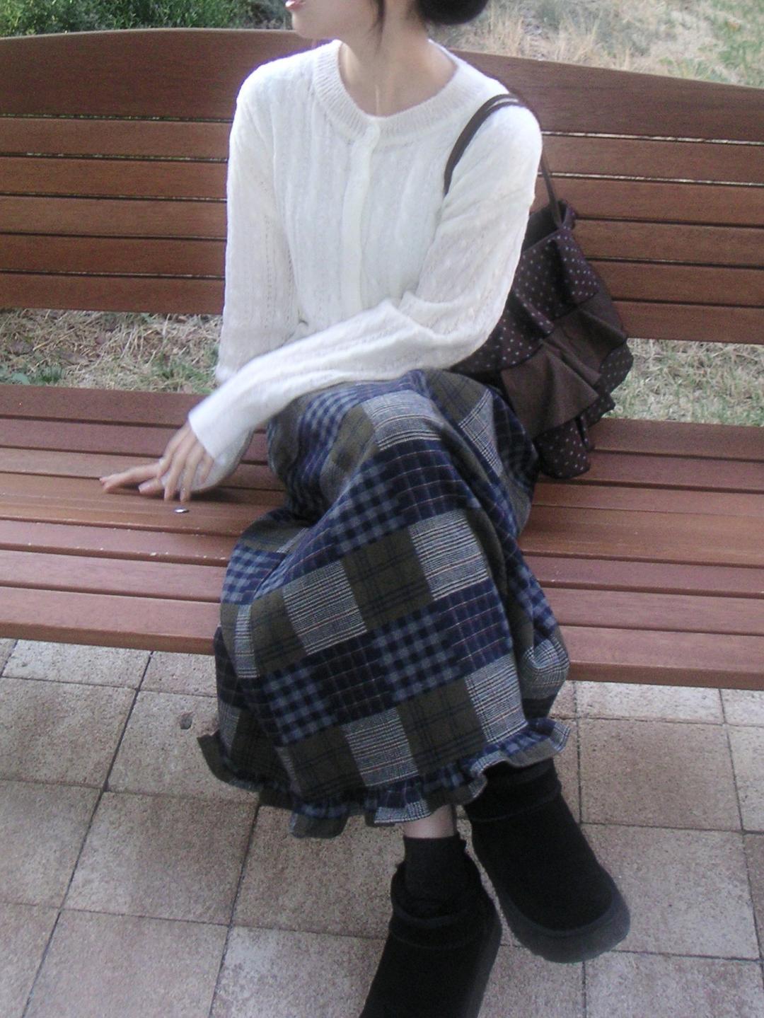 젤레나 chess frill skirt 빈티지체크스커트