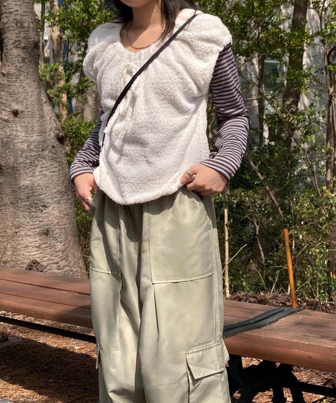 리본 부클 반팔 니트 (3color)