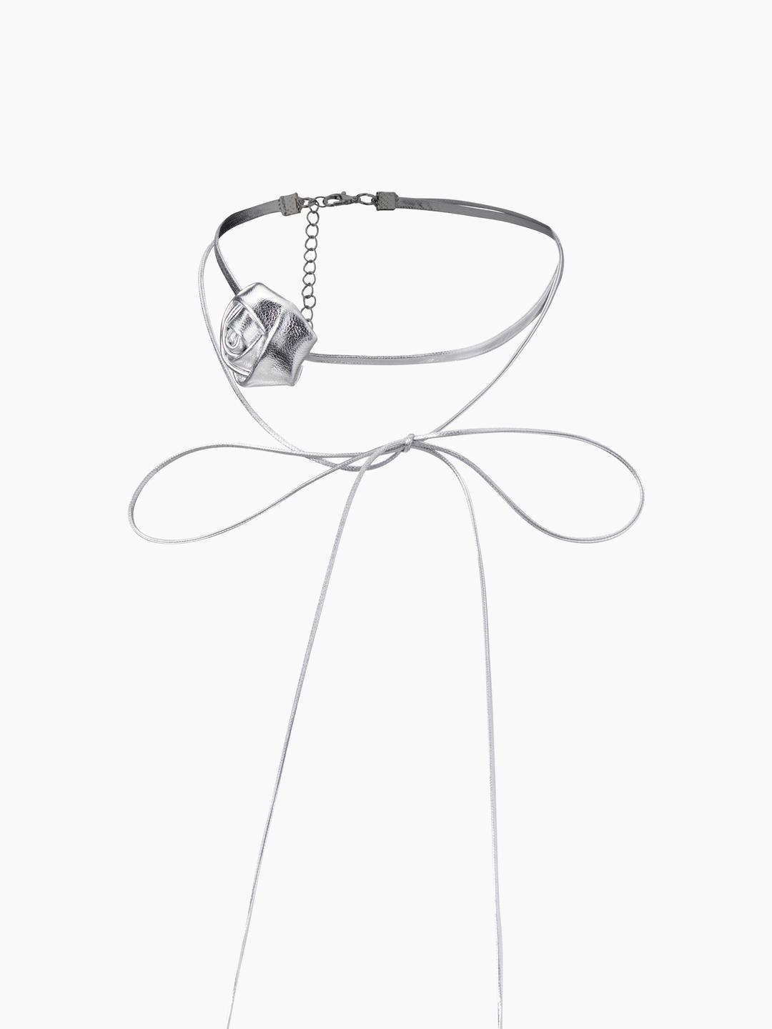 FLOWER BOWKNOT ADJUSTABLE CHOKER NECKLACE