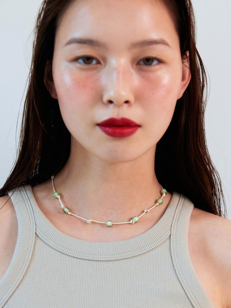 FRUIT GLASS NECKLACE -  GREEN