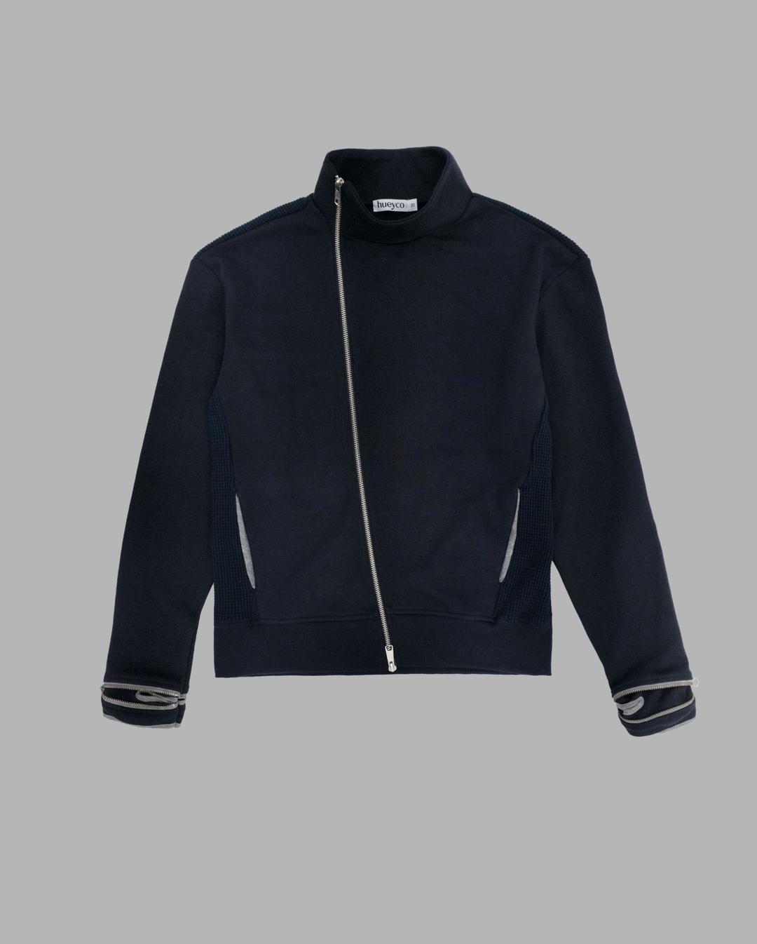 SIDE-ZIP NECK TRACK TOP NAVY