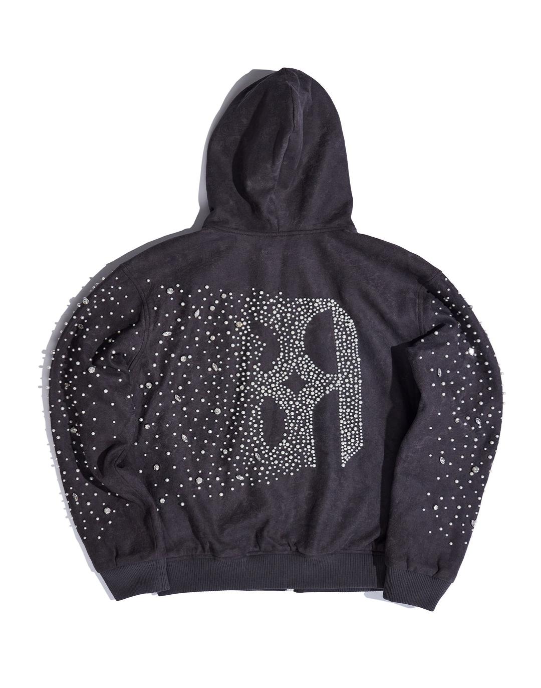 Cashew Blossom Pearl Zipper Hoodie