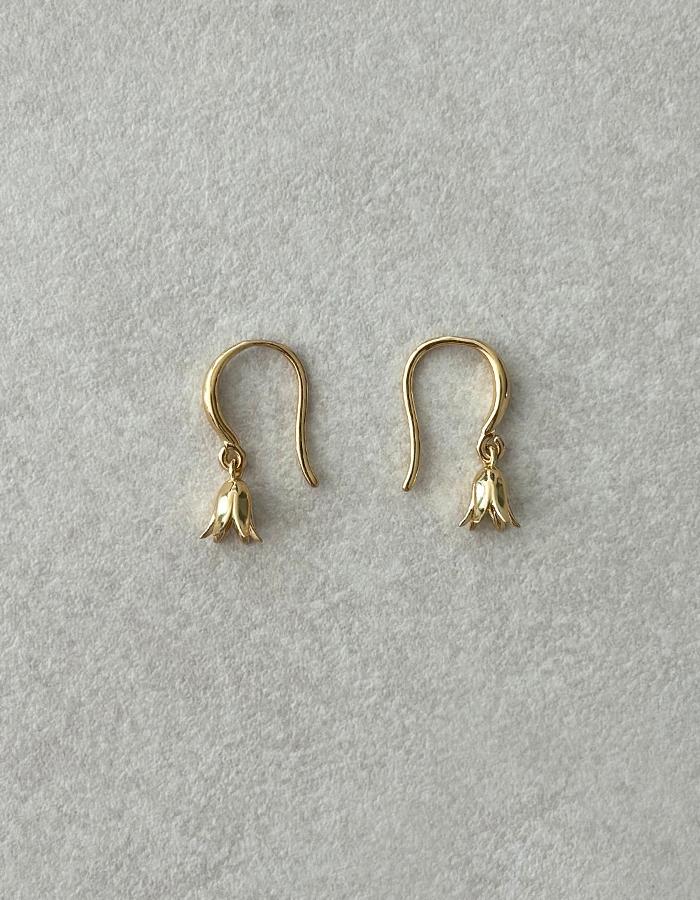 Silver bell earrings (2color)