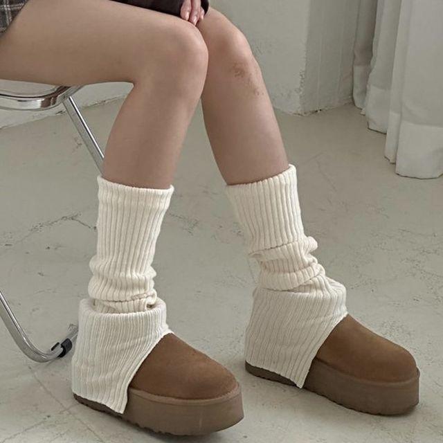 [소량당일발송] 포근 트임 숏 레그워머 골지 니삭스 운동복레그워머 _소아르