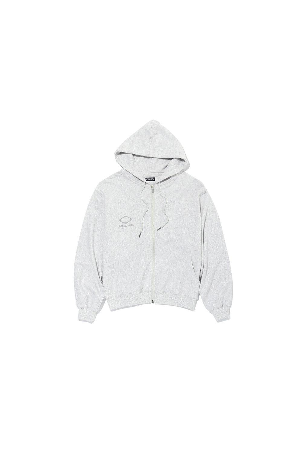 RHOMBUS ZIP UP HOODIE_MELANGE GREY