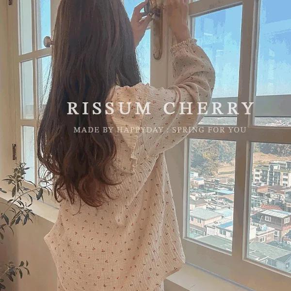 🌼요루면best🌼 당일발송 H.made✔️ 리썸 체리 잠옷 긴팔 원피스 투피스 파자마 세트 2color 2type