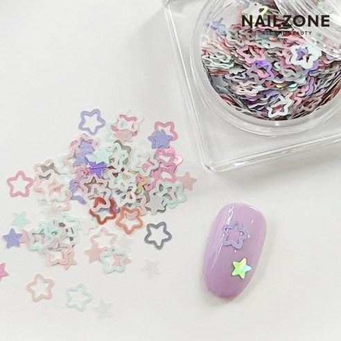홀로그램&파스텔 믹스 별 네일스팽글 글리터 - 글리터/파우더 | 쿠팡
