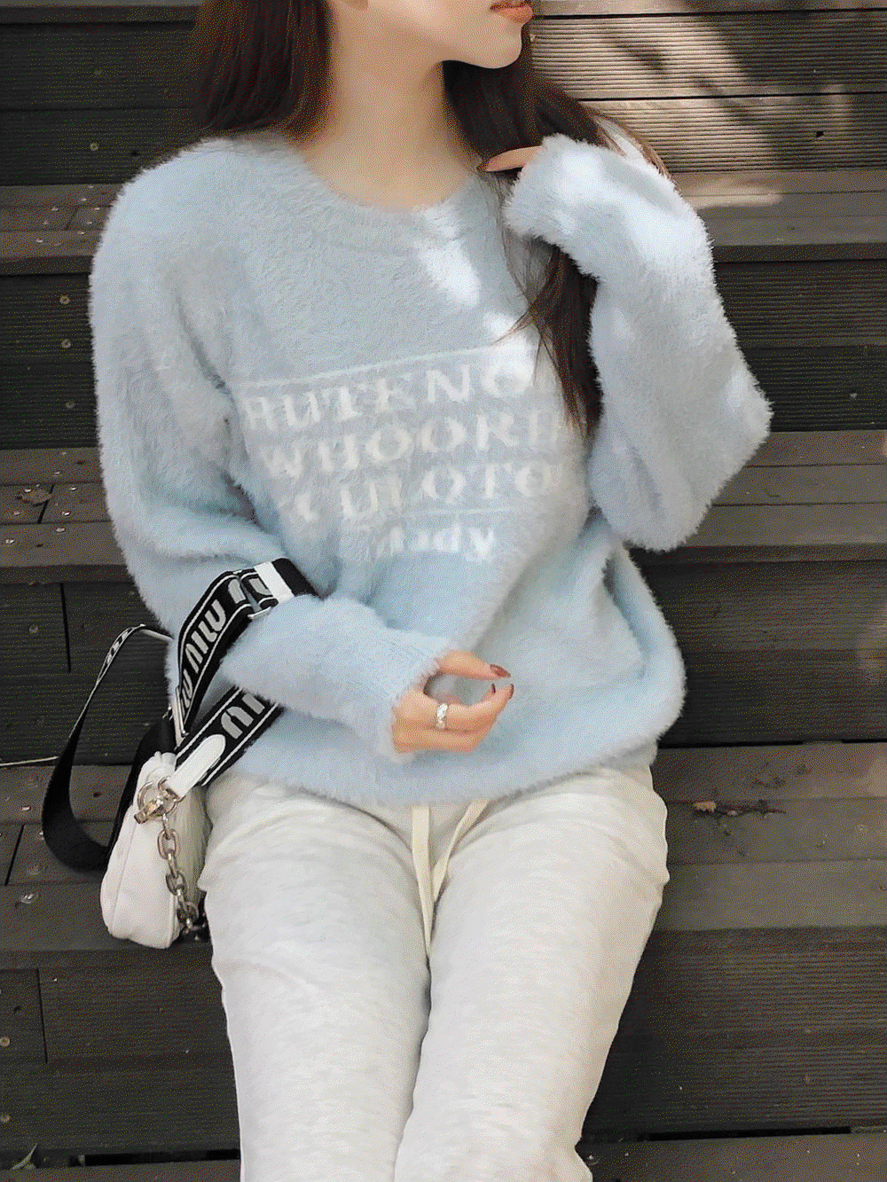 Milkshake mohair lettering knit (2 color)