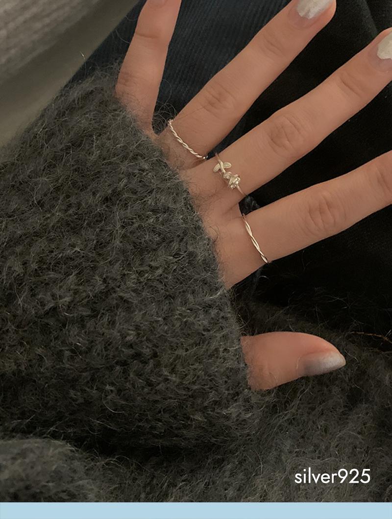 slim twist ring (silver925)