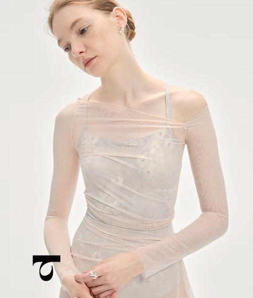 Typha - Asymmetrical One Mesh Top