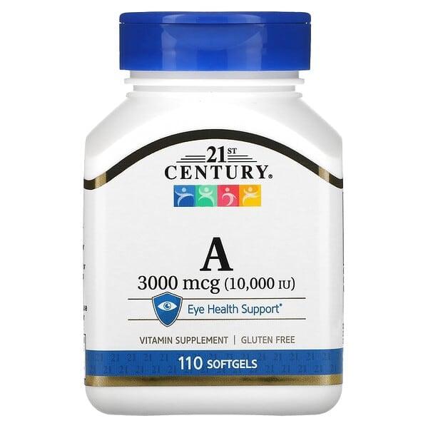 21st Century, 비타민A, 3,000mcg(10,000IU), 소프트젤 110정