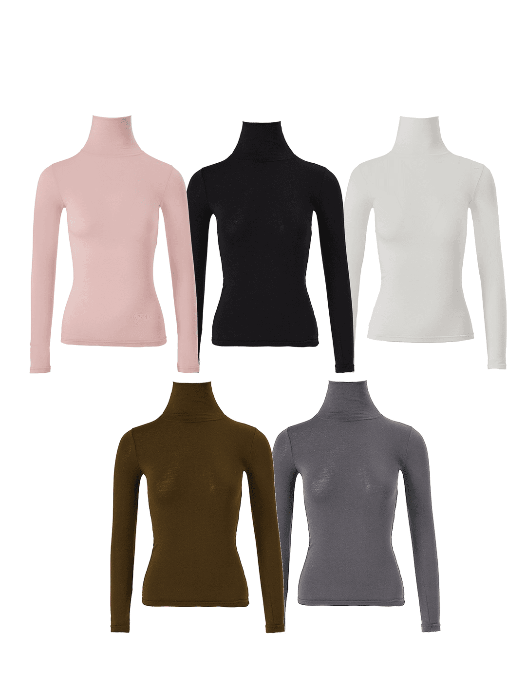 (ECO) 레일라 스판 슬림 에코 기모 목폴라 긴팔 티셔츠 (1&1할인)