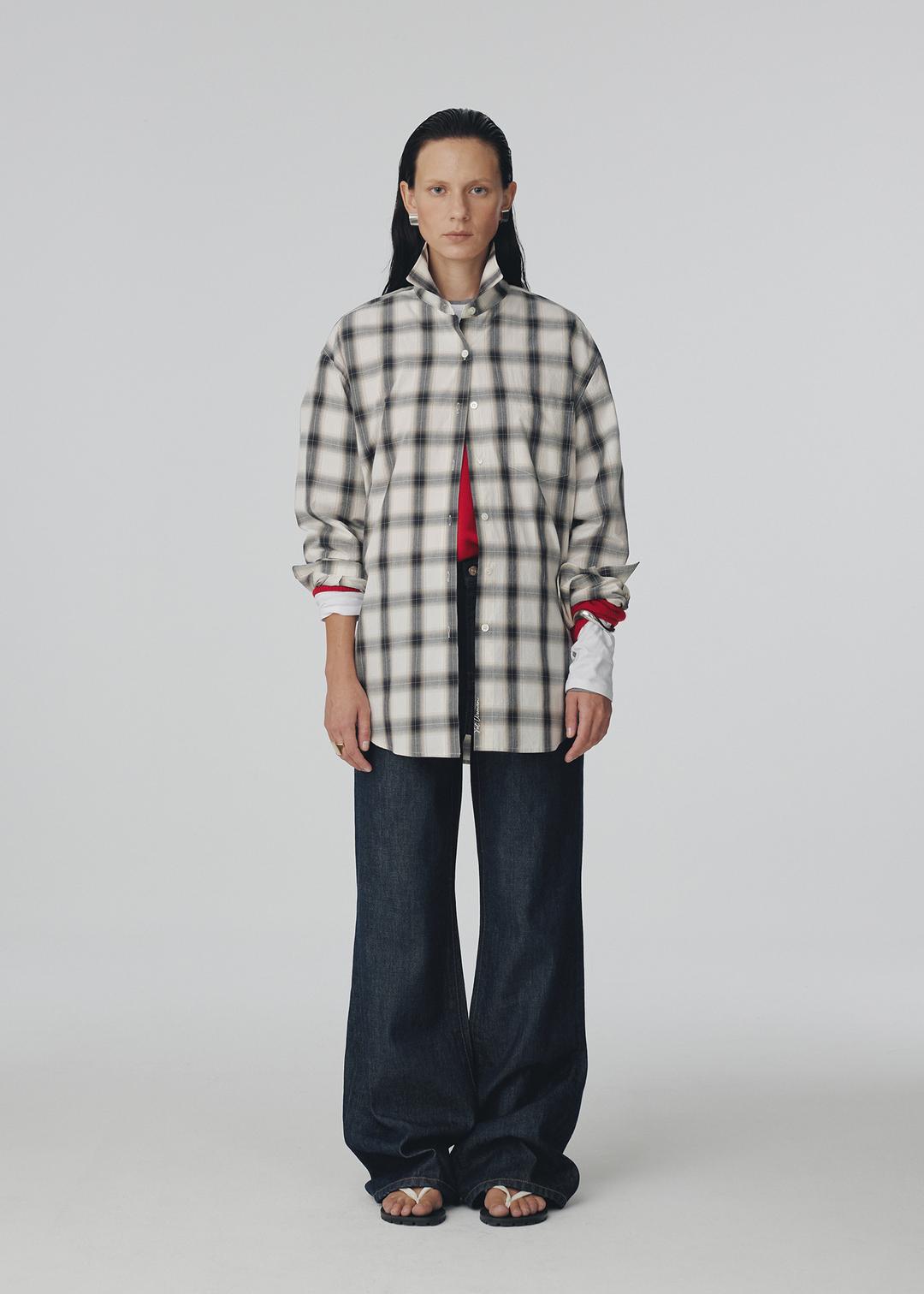 (2nd Restock 10/20)Mild Ombre Check Shirts, Ivory