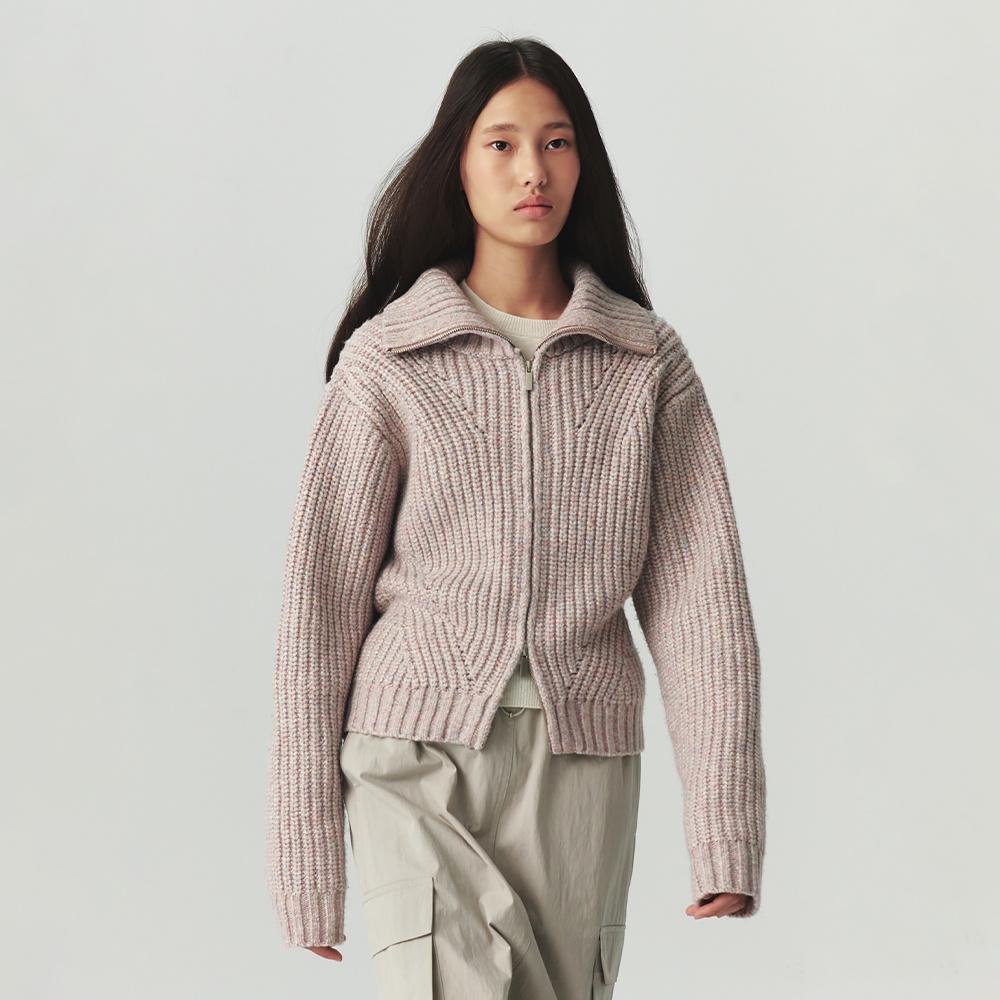 [29CM단독] Multicolor Zip-up Cardigan - Multi Pink