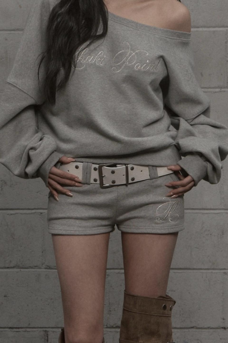 Lettering Sweat Shorts (gray)