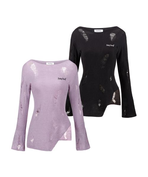 베티붑 데미지 슬릿 니트_(2 Colors)