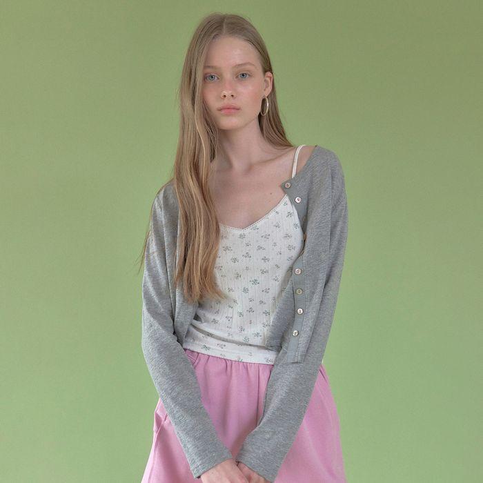 slub tape cardigan (melange)