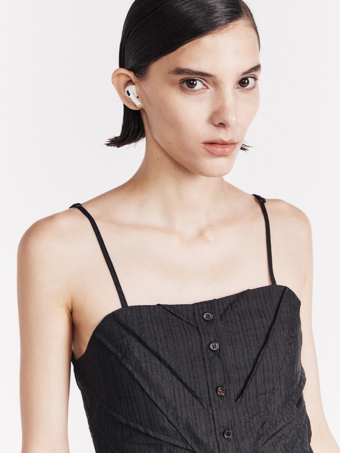Motor Biker Top (Sheer Black) / Black