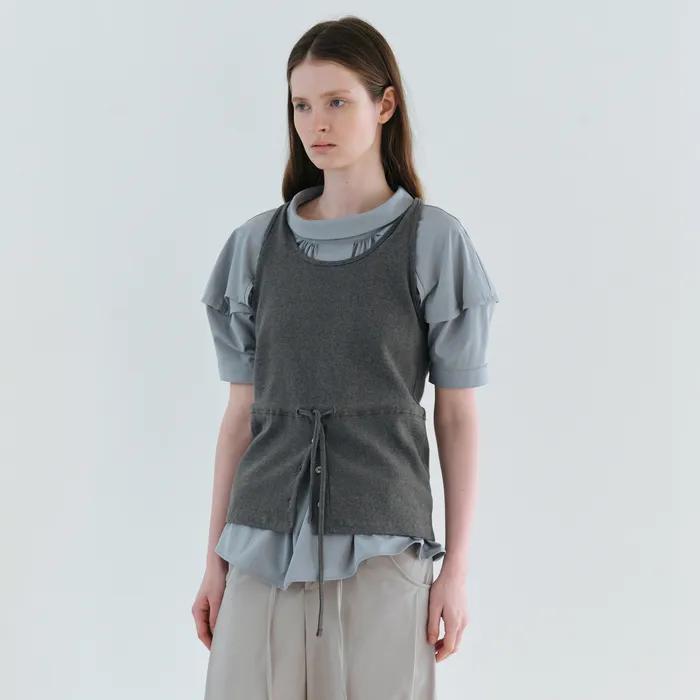[5차 재입고] tie halter top (gray)