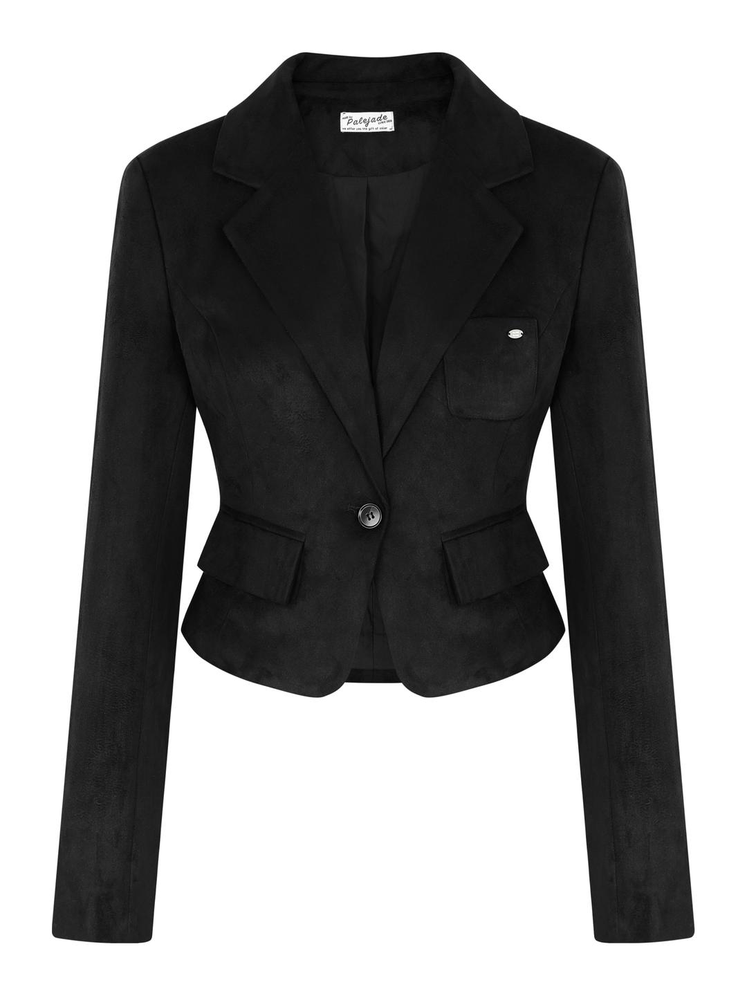 Suede Set-Up Jacket In Black