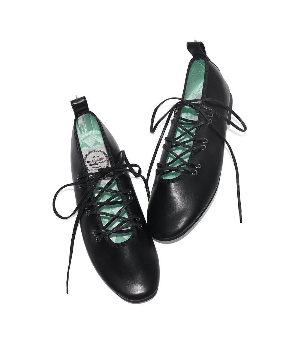 [NEW 15%] BELLA LACEUP FLATS - BLACK