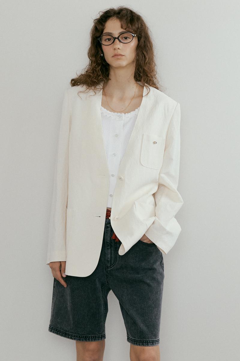 [6/7 예약배송] Paper jacket Natural ivory