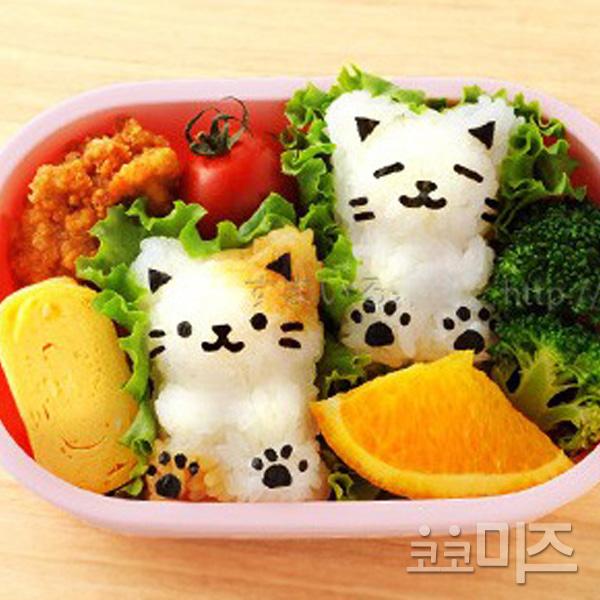 (일본)아기 고양이 주먹밥틀 김펀칭기 세트 초등학생 소풍 도시락 주먹밥메이커 도시락만들기