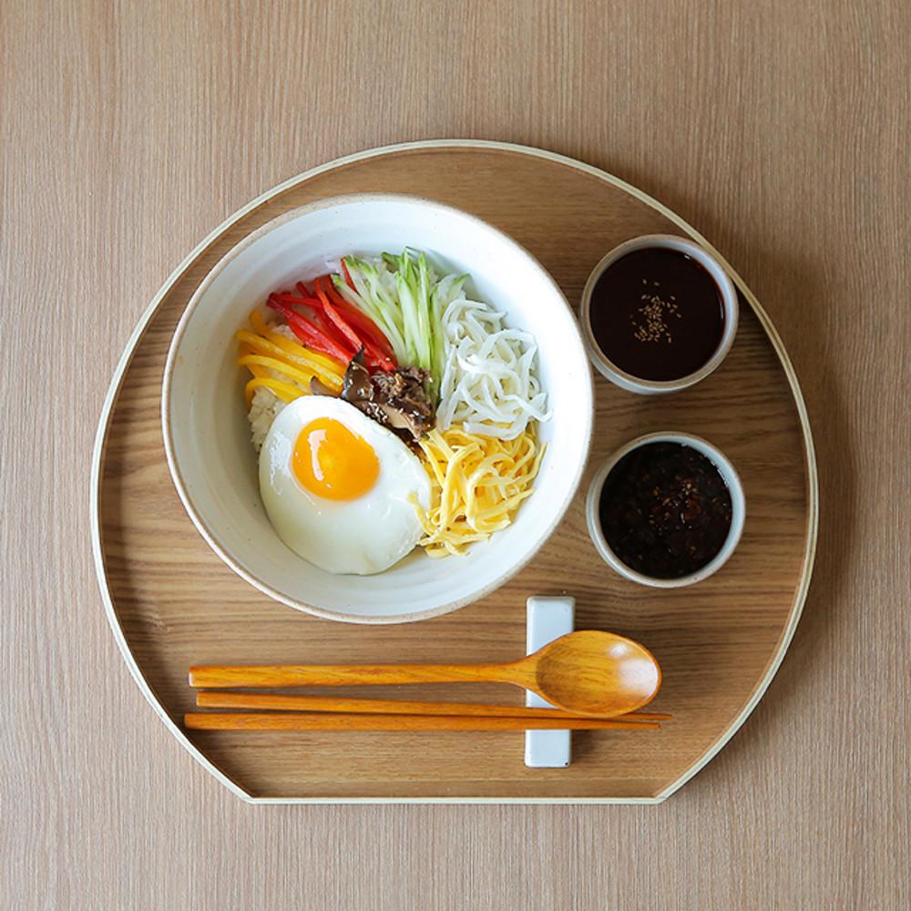 혼밥가정식플레이트 우드 반달트레이