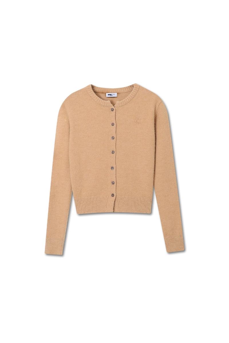 MICHIKO LONDON - BASIC WOOL KNIT CARDIGAN WARM BEIGE