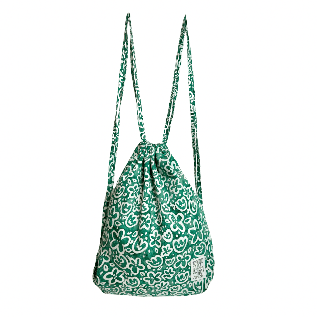 Bloom Green Drawstring Bag