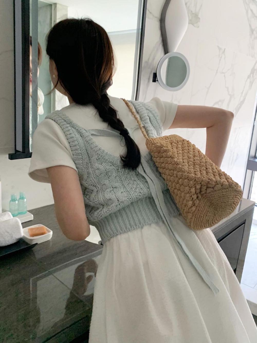 Pyt 프리티영띵 뒷 리본 니트 뷔스티에 3컬러 프영띵