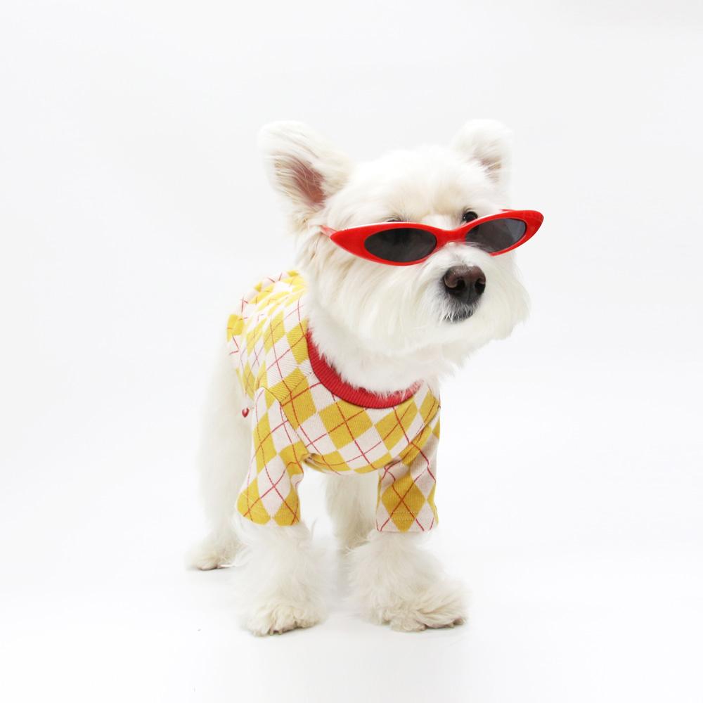ARGYLE PATTERN TSHIRT-YELLOW(반팔티)