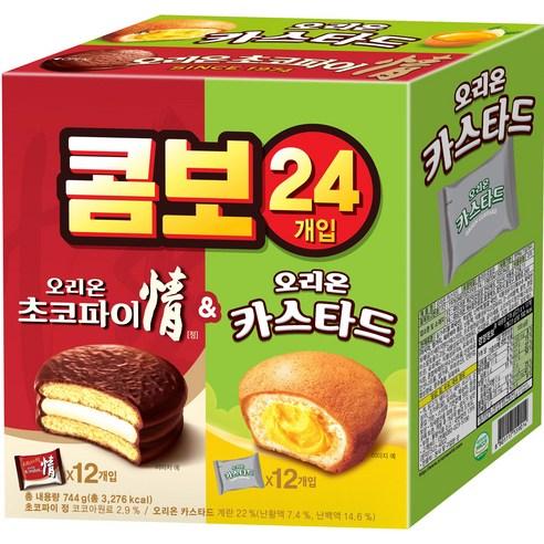 오리온 초코파이 정 39g x 12p + 카스타드 23g x 12p, 744g, 1개 - 스낵/시리얼 | 쿠팡