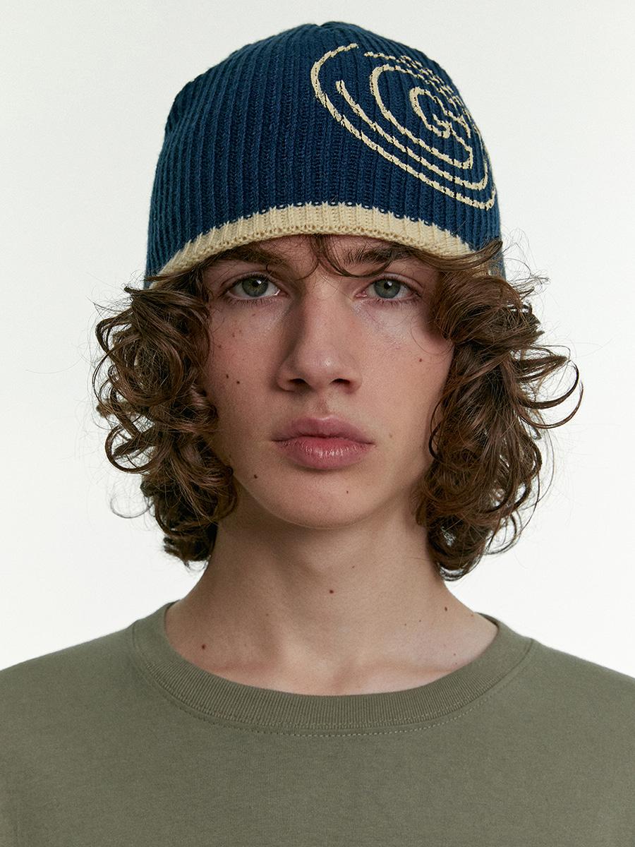 Immaze Printed Beanie Navy