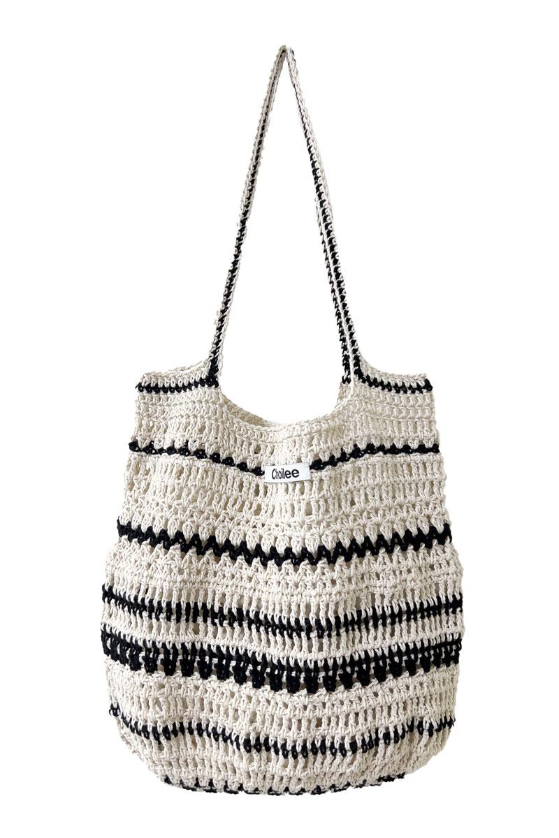 Stripe Net Bag (Ivory & Black)