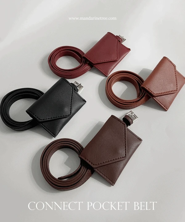 [포인트/깔끔핏] 커넥트 지갑 포켓벨트 가을 가죽 허리띠 4 color