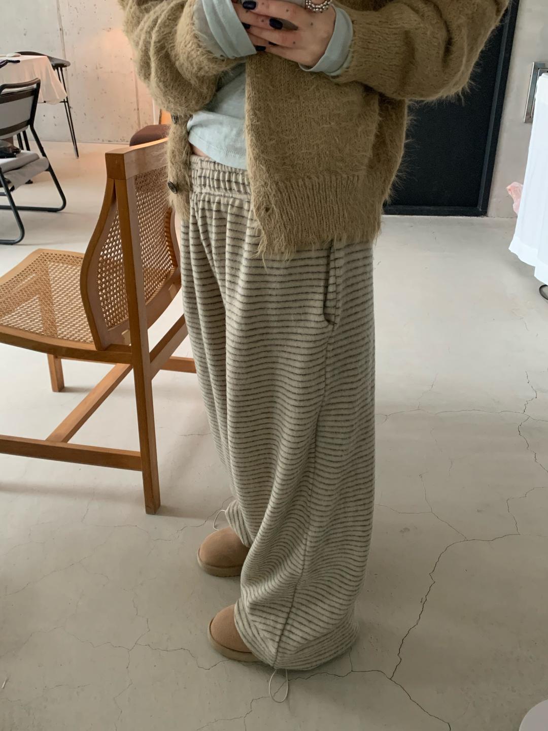 fleece striped pants (2col)