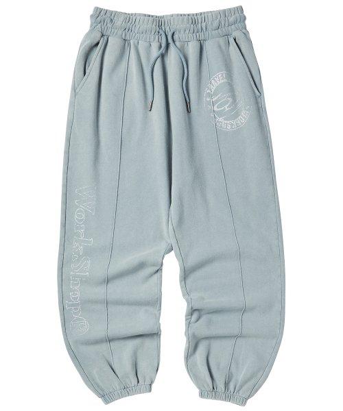 스탬프 워시드 조거 팬츠 베이비 블루